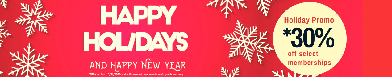 happy holiday promo Holiday Special Offer   30% Off Select Memberships
